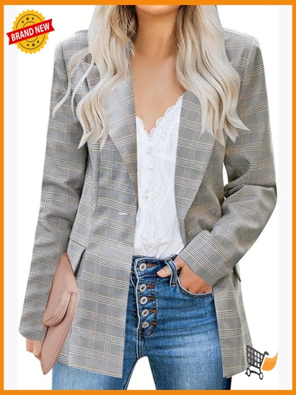 Casual Long Sleeve Lapel Button Slim Work Office Blazer Jacket